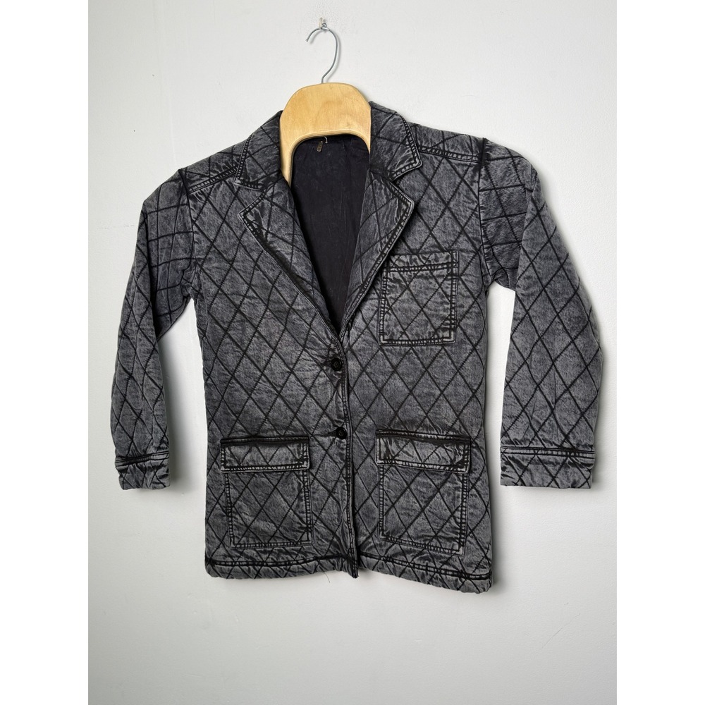 jean jacket acid wash quilted grunge dark academia jean jacket thick